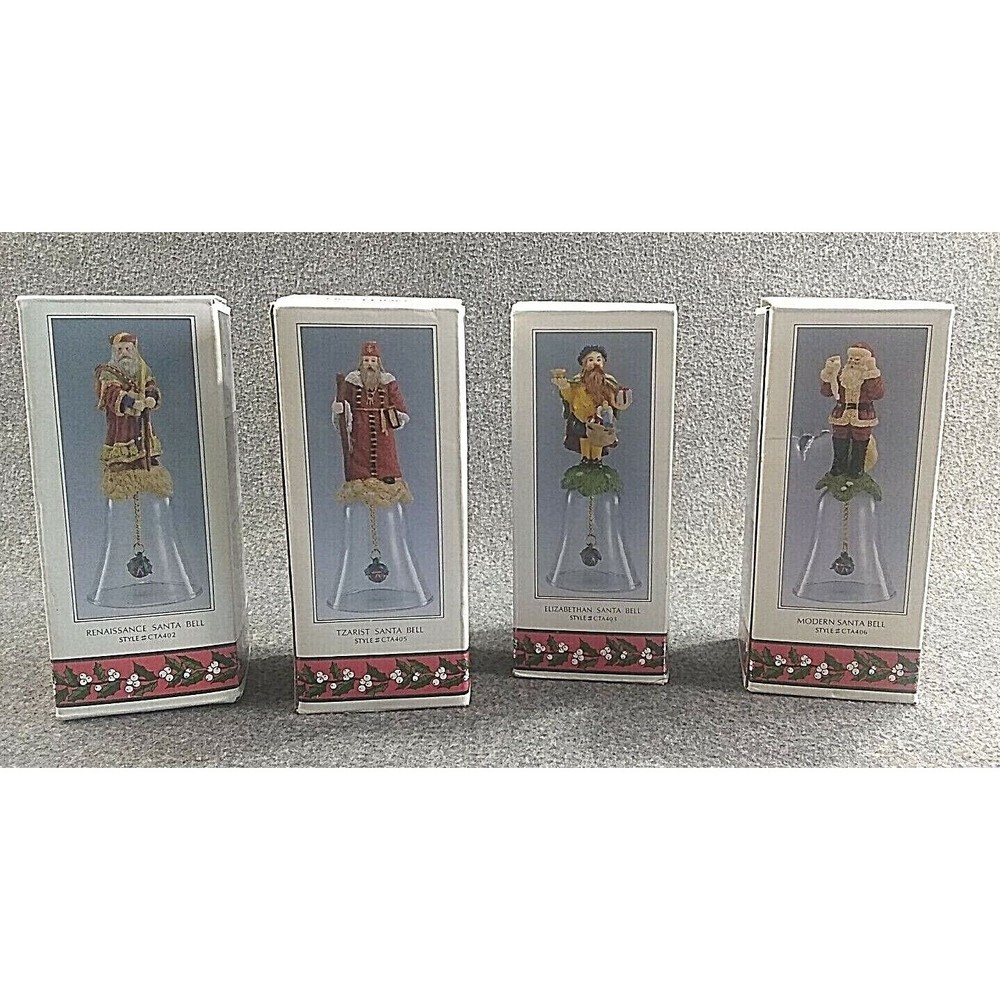 Vintage 1992 Lot Of 4 Novelino Christmas Bells Renaissance Modern Elizabethan